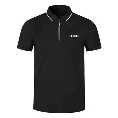 Zip kortærmet polo shirt mænd